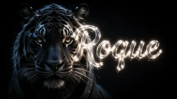 Roque horizontal - Tigre Negro Imponente Neón
