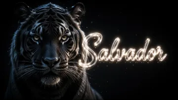 Salvador horizontal - Tigre Negro Imponente Neón
