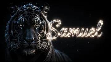 Samuel horizontal - Tigre Negro Imponente Neón