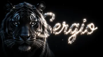 Sergio horizontal - Tigre Negro Imponente Neón