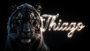 Thiago horizontal - Tigre Negro Imponente Neón