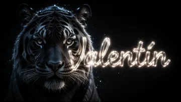 Valentin horizontal - Tigre Negro Imponente Neón