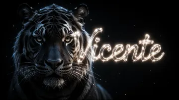 Vicente horizontal - Tigre Negro Imponente Neón