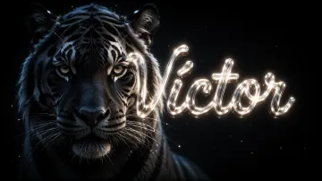 Victor horizontal - Tigre Negro Imponente Neón