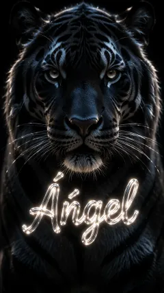 Angel - Tigre Negro Imponente Neón