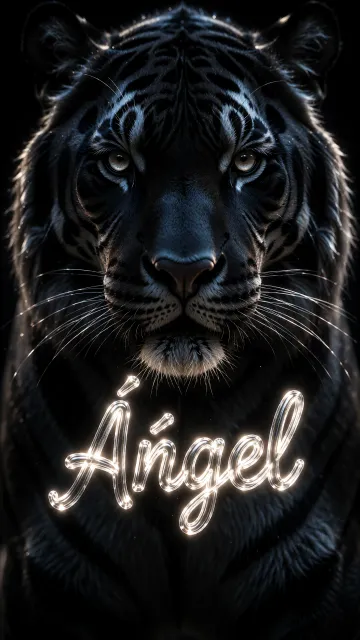 Angel - Tigre Negro Imponente Neón