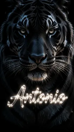 Antonio - Tigre Negro Imponente Neón