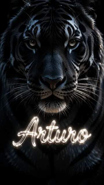 Arturo - Tigre Negro Imponente Neón