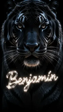 Benjamin - Tigre Negro Imponente Neón