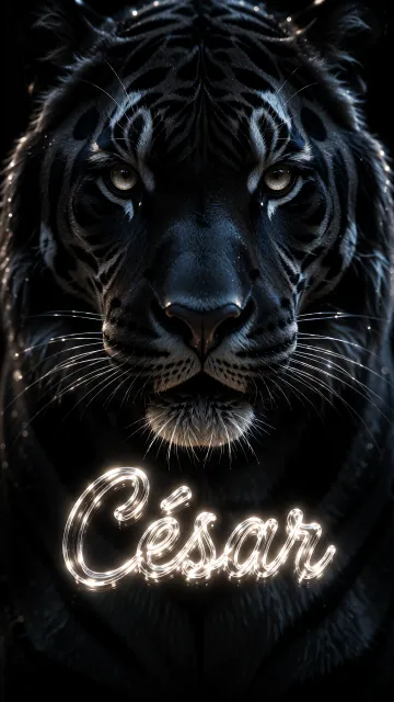 Cesar - Tigre Negro Imponente Neón