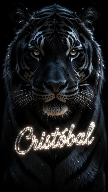 Cristobal - Tigre Negro Imponente Neón
