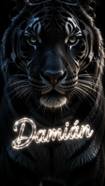 Damian - Tigre Negro Imponente Neón