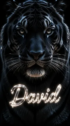 David - Tigre Negro Imponente Neón