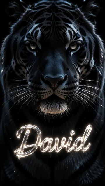 David - Tigre Negro Imponente Neón