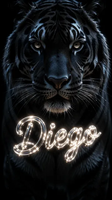 Diego - Tigre Negro Imponente Neón