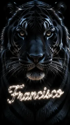 Francisco - Tigre Negro Imponente Neón