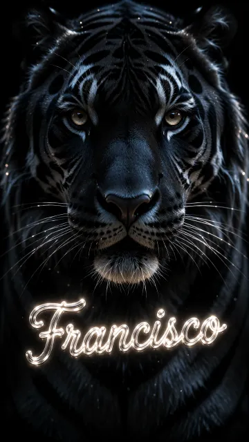 Francisco - Tigre Negro Imponente Neón