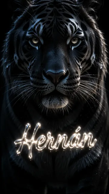 Hernan - Tigre Negro Imponente Neón