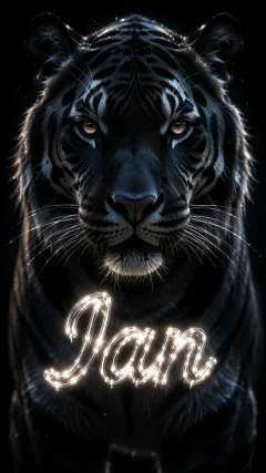 Ian - Tigre Negro Imponente Neón