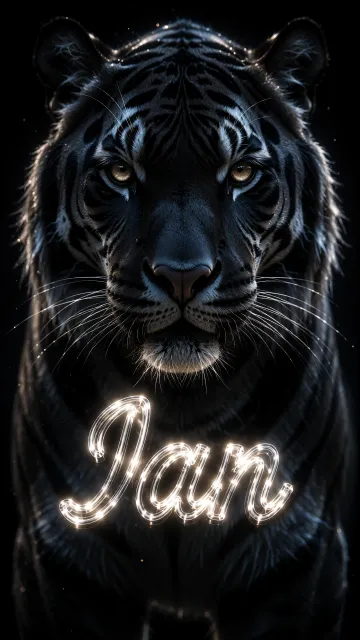Ian - Tigre Negro Imponente Neón