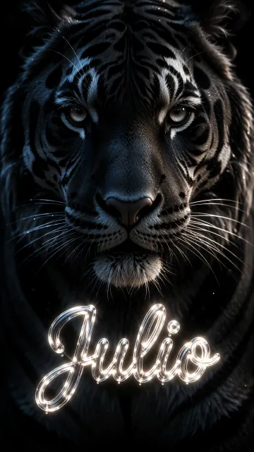 Julio - Tigre Negro Imponente Neón
