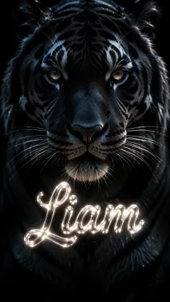 Liam - Tigre Negro Imponente Neón