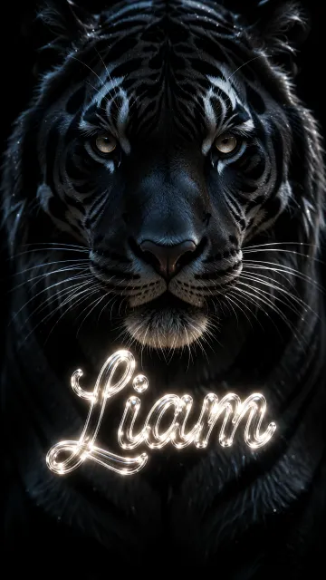 Liam - Tigre Negro Imponente Neón