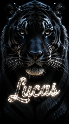Lucas - Tigre Negro Imponente Neón
