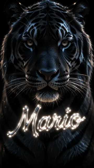 Mario - Tigre Negro Imponente Neón
