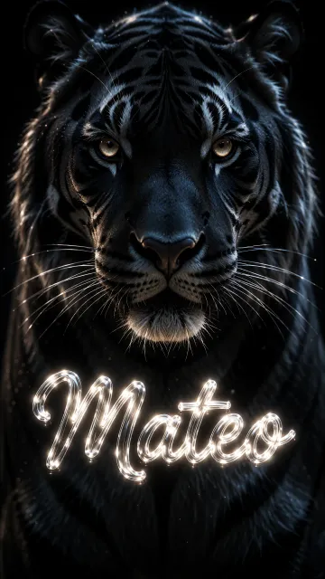 Mateo - Tigre Negro Imponente Neón