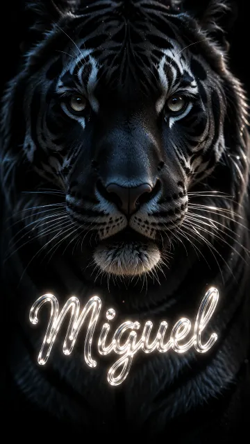 Miguel - Tigre Negro Imponente Neón