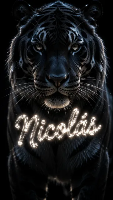Nicolas - Tigre Negro Imponente Neón