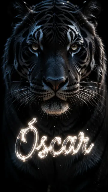Oscar - Tigre Negro Imponente Neón