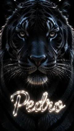 Pedro - Tigre Negro Imponente Neón