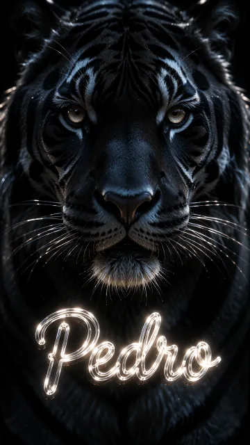 Pedro - Tigre Negro Imponente Neón