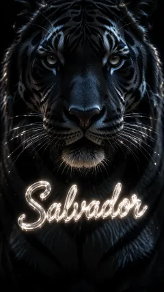 Salvador - Tigre Negro Imponente Neón