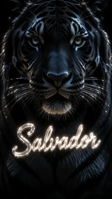 Salvador - Tigre Negro Imponente Neón