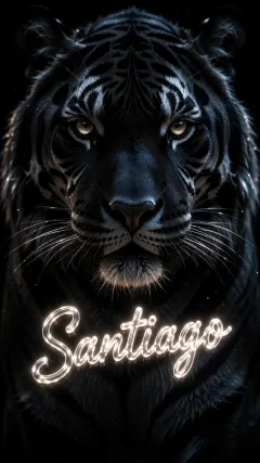 Santiago - Tigre Negro Imponente Neón