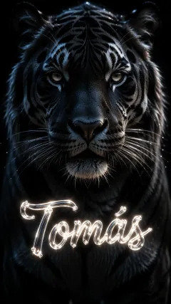 Tomas - Tigre Negro Imponente Neón