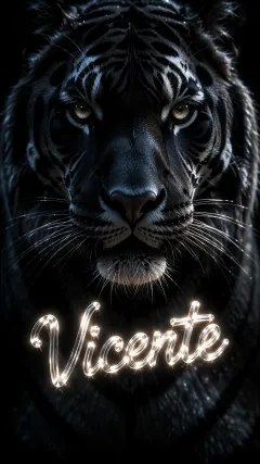 Vicente - Tigre Negro Imponente Neón