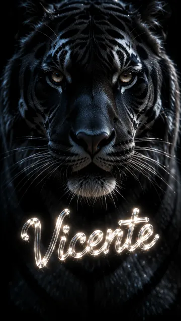 Vicente - Tigre Negro Imponente Neón