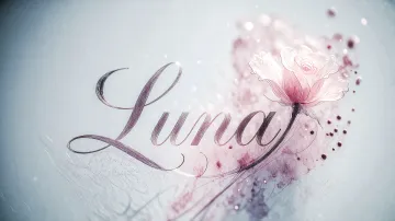 Diseño Rosa Eterna con el nombre Luna en pantalla de laptop