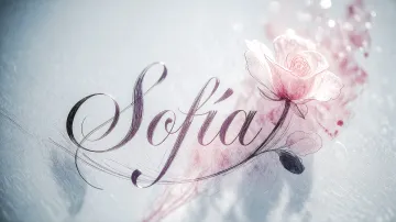 Diseño Rosa Eterna con el nombre Sofia en pantalla de laptop
