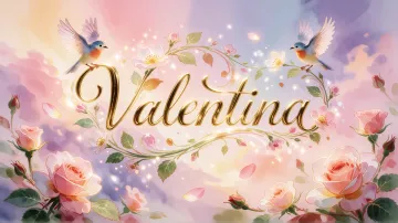 Fondo de pantalla horizontal con el nombre Valentina - Jardín Mágico Primaveral