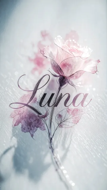 Diseño Rosa Eterna con el nombre Luna en pantalla de teléfono